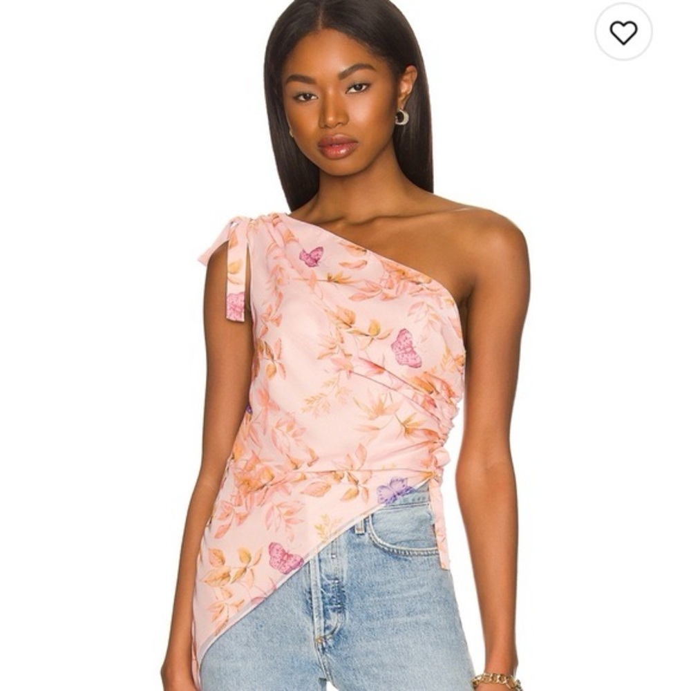 Amanda Uprichard Maryclare Top - Pink Butterfly Flutter